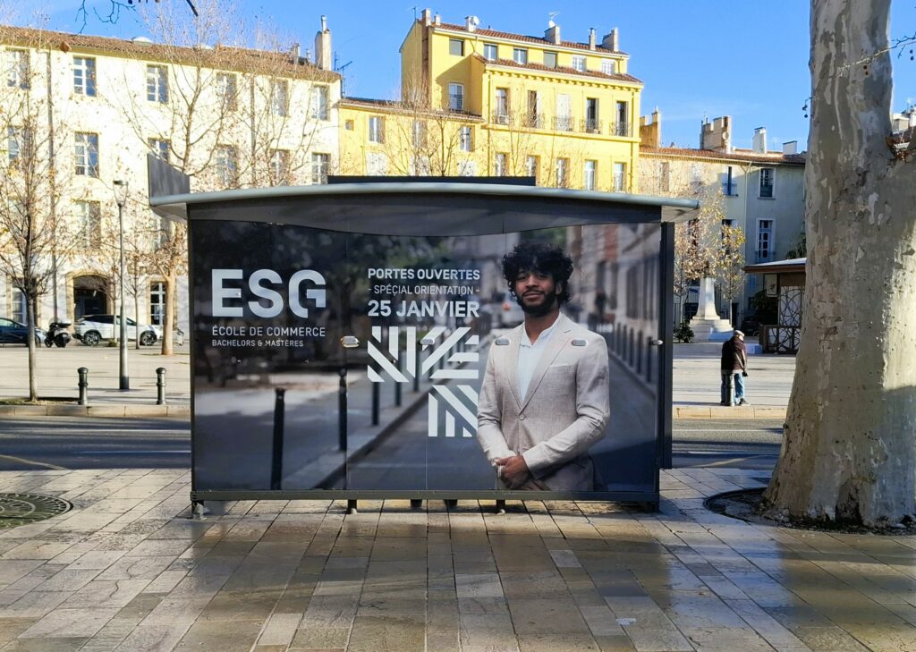 covering-esg-cote-brief publicité covering abribus aix en provence